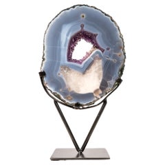 Gallery-Grade-Achat-Geode-Exemplar mit Calcite in Achat