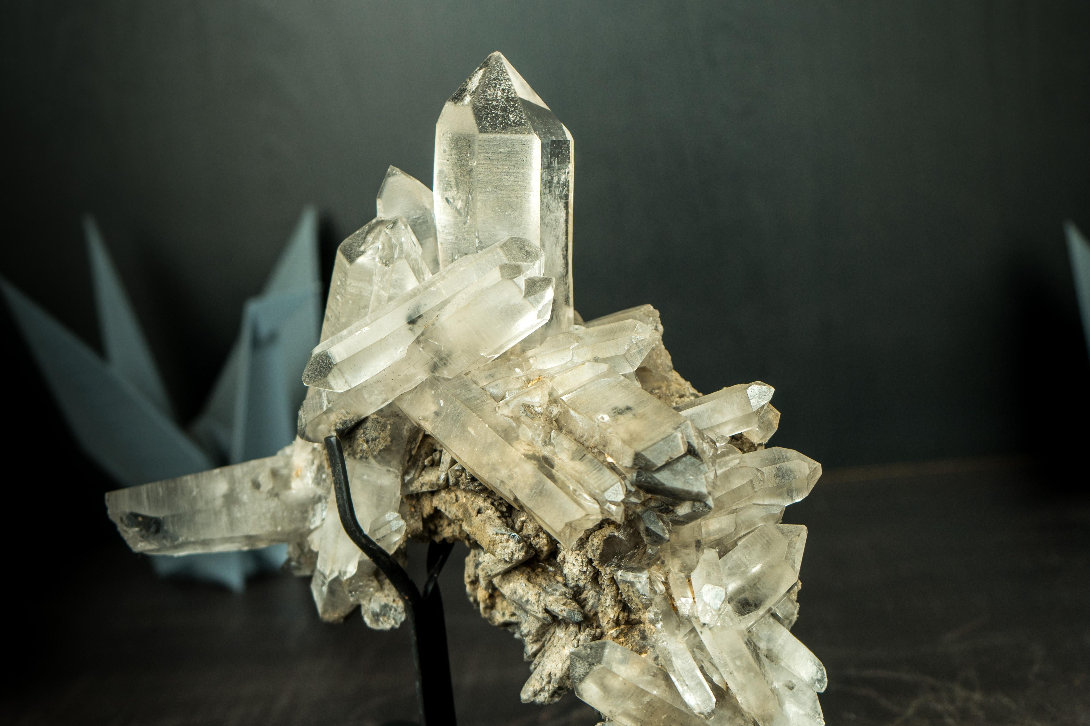 Galería Grado Cristal de Lemuria Racimo con Fantasma de Litio Gris Dreamcoat en venta 9