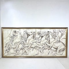 Gallery-Scale Framed Classical Horsemen Paneled Mural