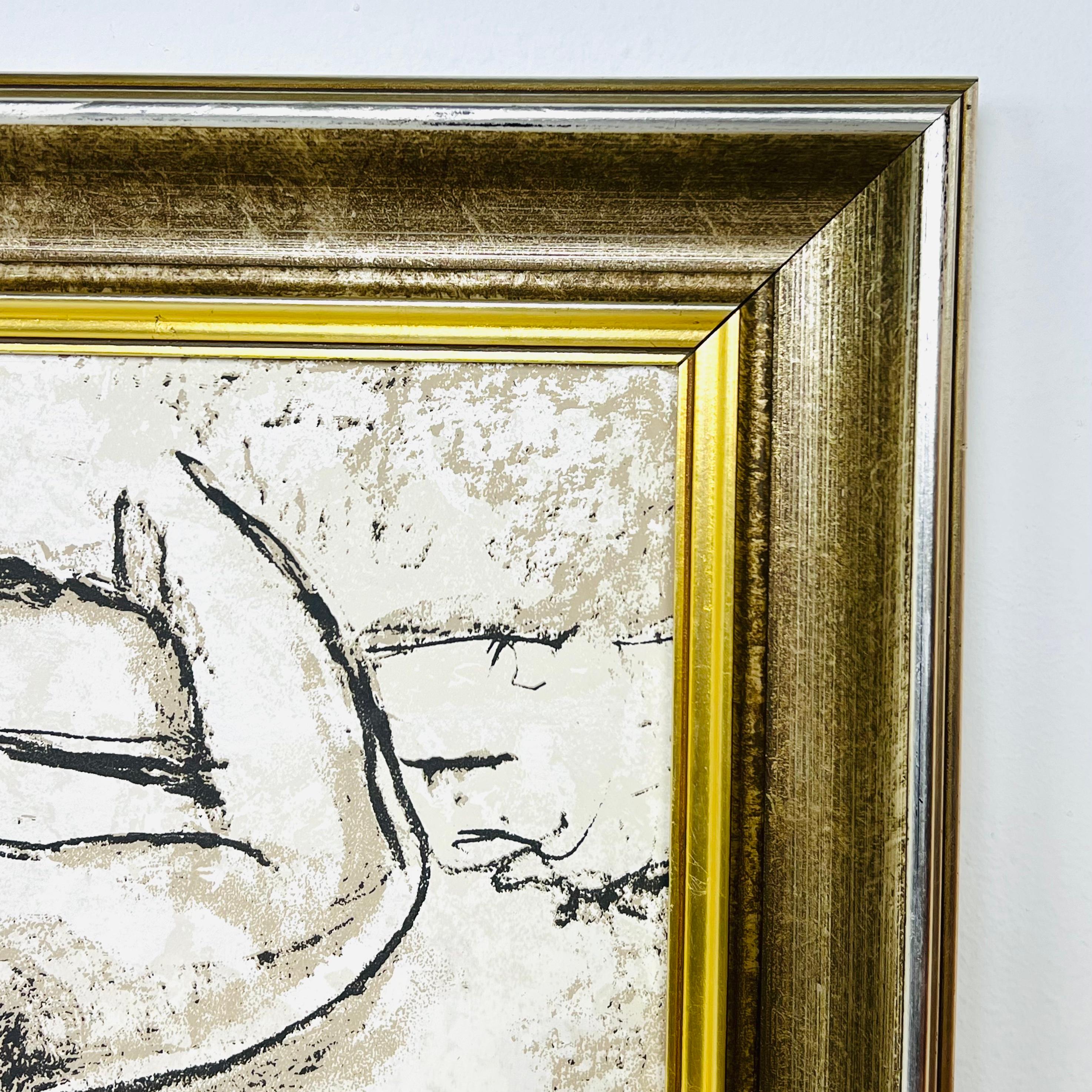 Wandbild Klassische Reiter in Galeriegröße gerahmt Wandtafel (Textil) im Angebot