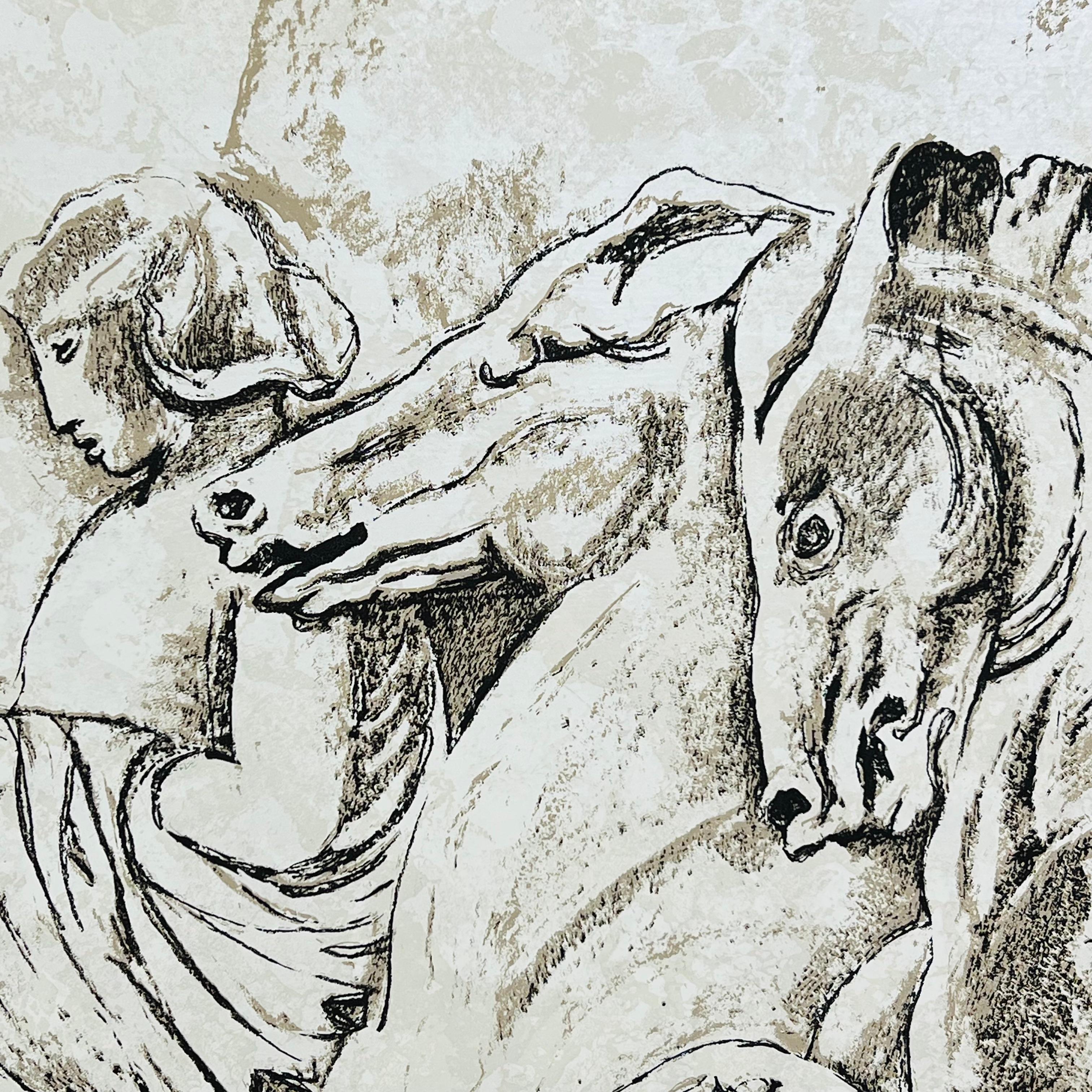 Wandbild Klassische Reiter in Galeriegröße gerahmt Wandtafel im Angebot 1