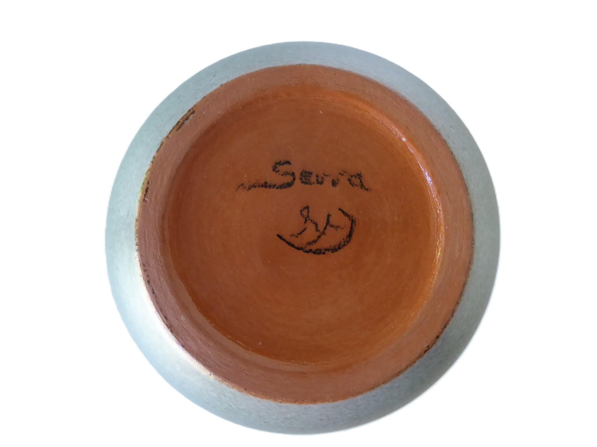 Poteries Vase en céramique moderne à bord pincé Serra, Josep Serra, Espagne, 1970