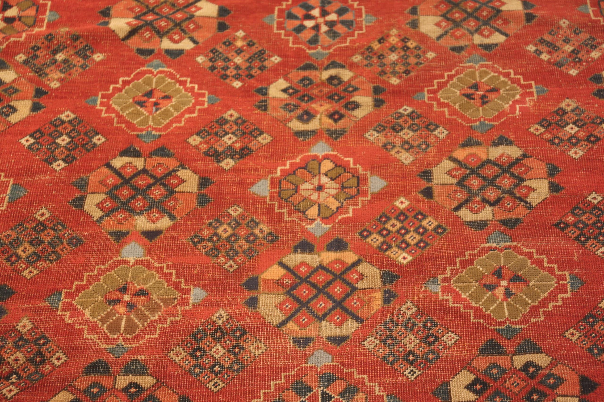 Hand-Knotted Antique Afghan Bashir Rug. 6 ft 7 in x 15 ft 9 in For Sale