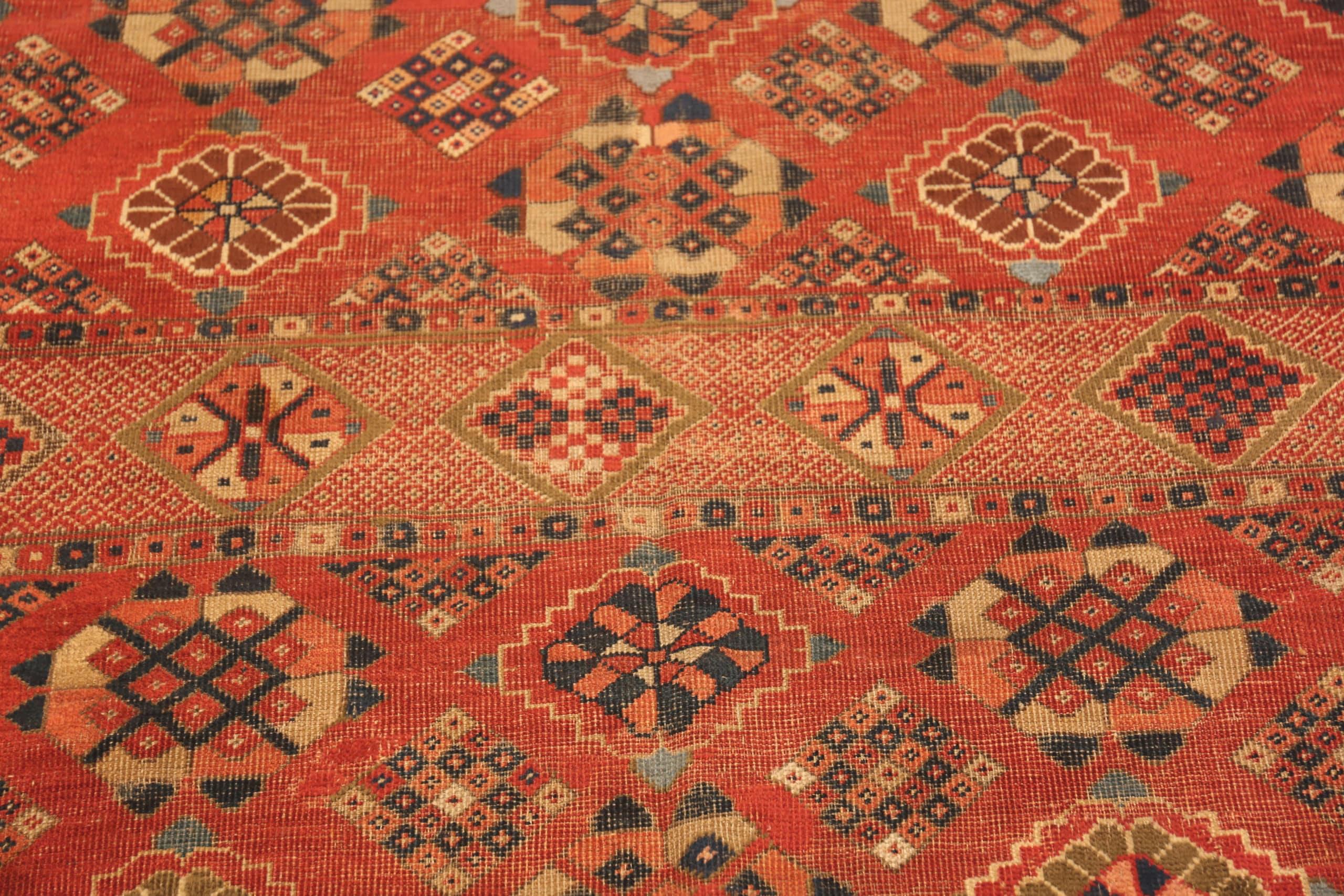 Antique Afghan Bashir Rug. 6 ft 7 in x 15 ft 9 in In Good Condition For Sale In New York, NY