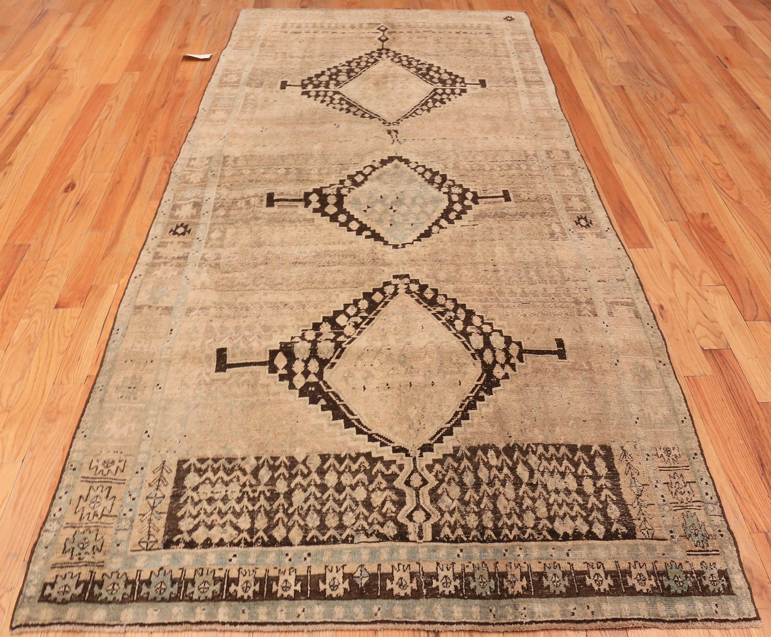 Hand-Knotted Gallery Size Antique Persian Bidjar Rug 5 ft x 10 ft (1.52 m x 3.05 m)