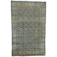 Gallery Size Antique Persian Kerman Herati Design Rug