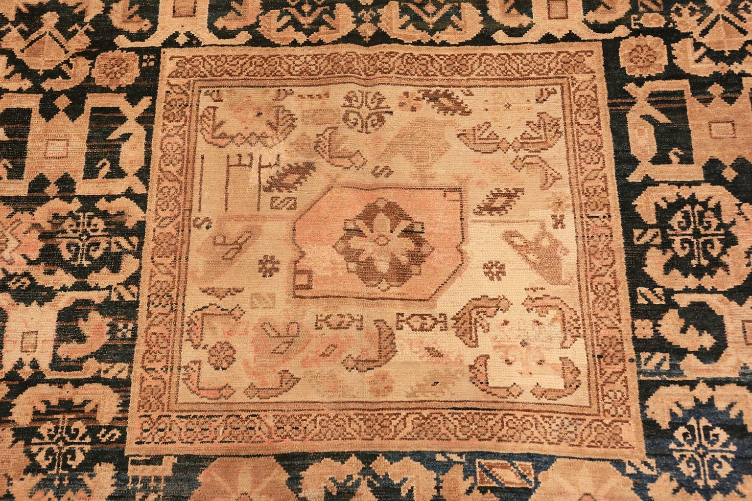 Hand-Knotted Antique Tribal Persian Malayer Rug. Size: 7 ft x 15 ft 7 in For Sale