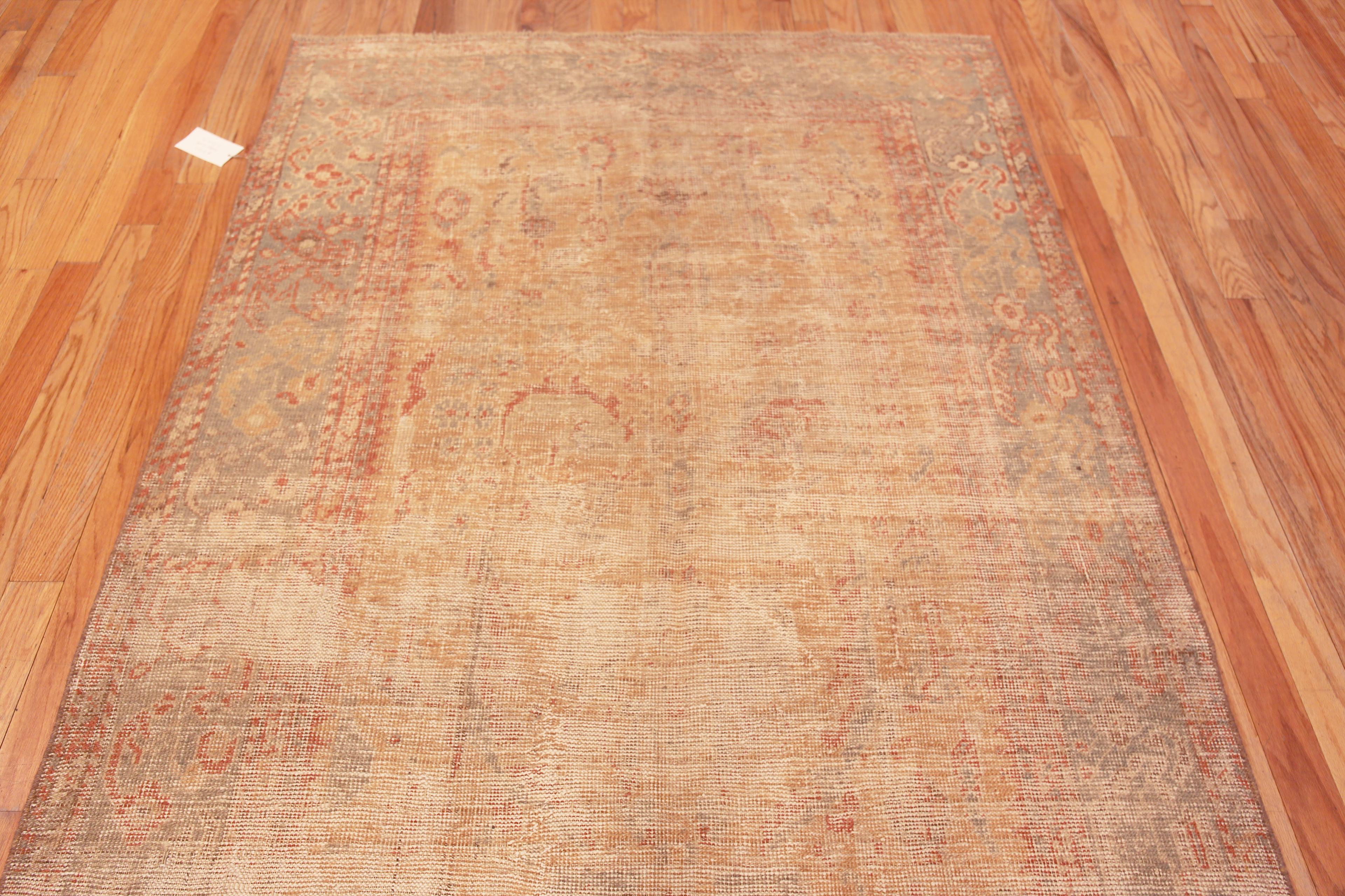 Hand-Knotted Gallery Size Antique Turkish Oushak Rug 5'5
