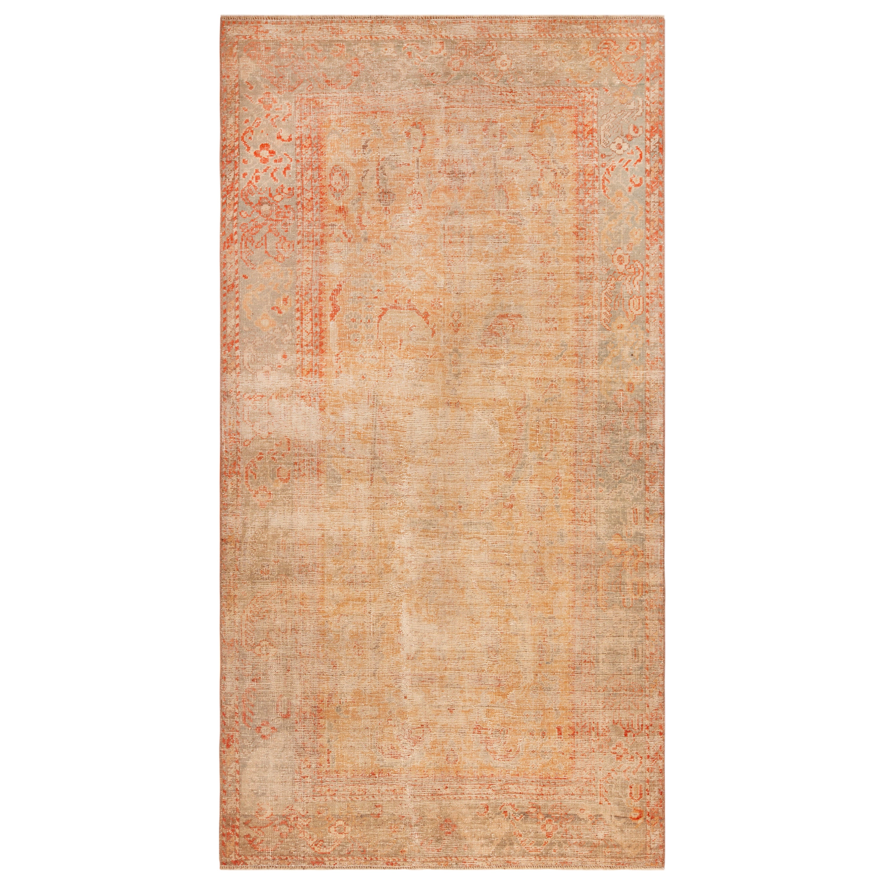 Antiker türkischer Oushak-Teppich in Galeriegröße 5'5" x 10'2" im Angebot