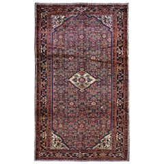 Gallery Size Coral New Persian Hamadan Pure Wool Hand Knotted Oriental Rug