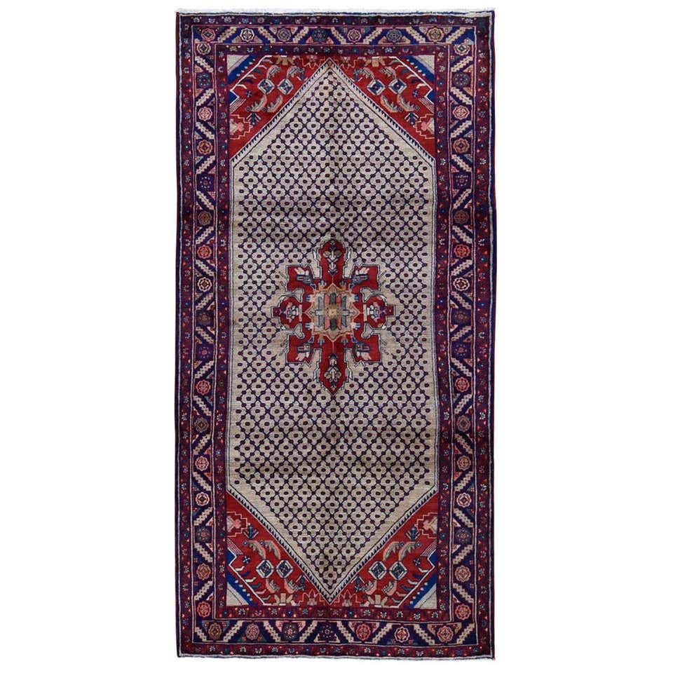 Red Persian Hamadan Pure Wool Hand Knotted Oriental Rug For Sale at ...