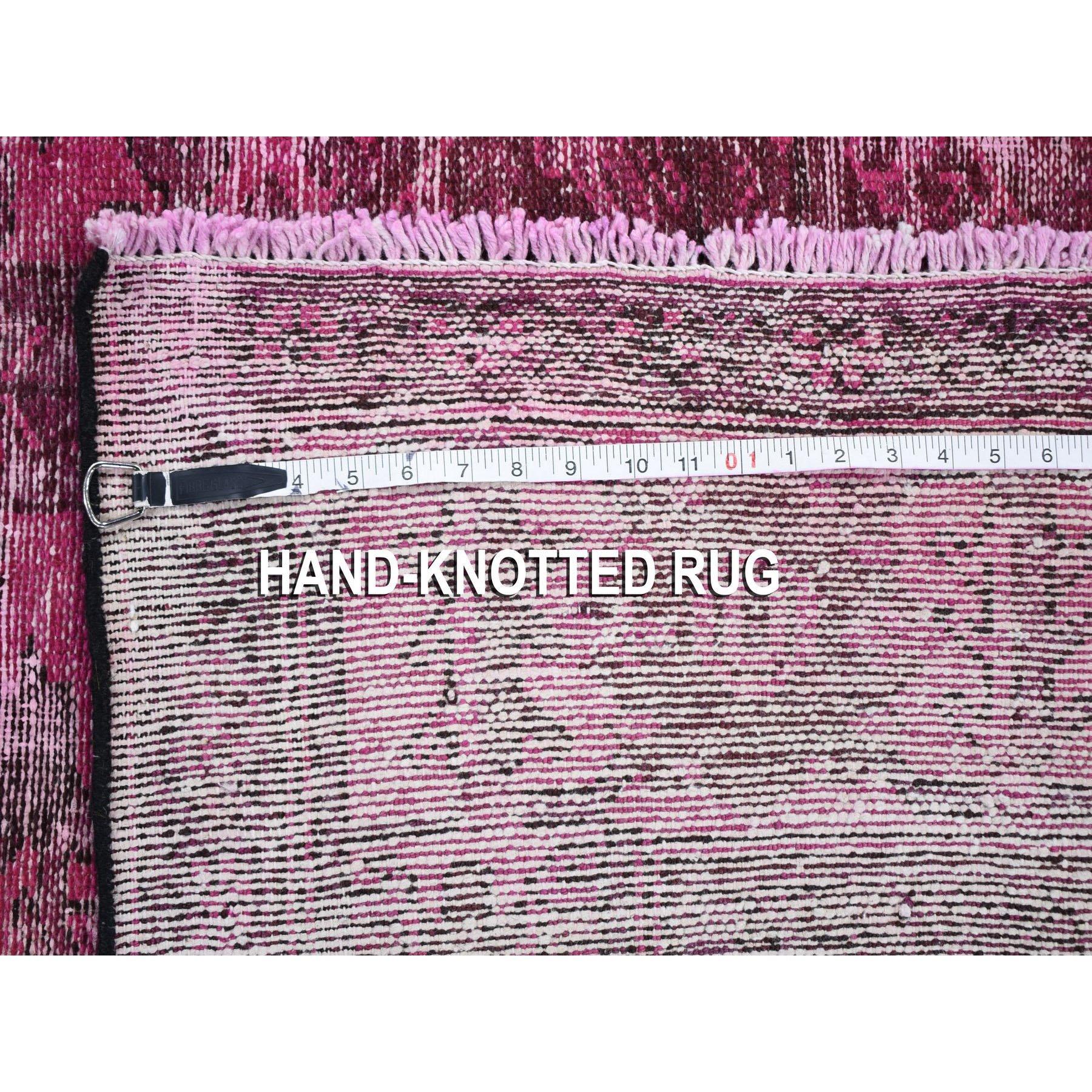 Gallery Size Pink Vintage and Worn Down Persian Bakhtiari Hand Knotted Wool Rug For Sale 1
