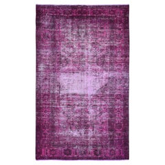 Gallery Size Pink Retro and Worn Down Persian Bakhtiari Hand Knotted Wool Rug