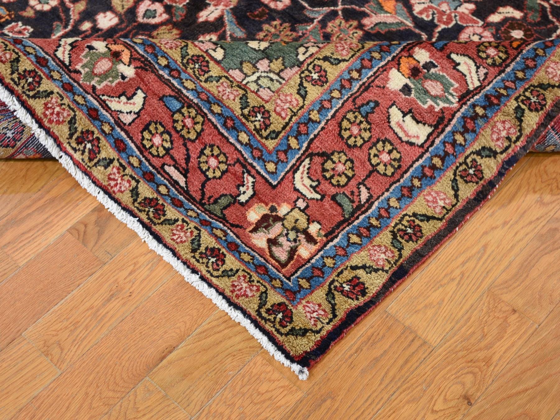 Hand-Knotted Gallery Size Red Vintage Persian Lilahan Pure Wool Hand Knotted Oriental Rug