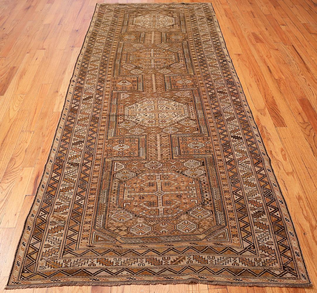 Gallery Size Tribal Antique Caucasian Shirvan Rug. Size: 4 ft 3 in x 10 ft 9 in For Sale 2