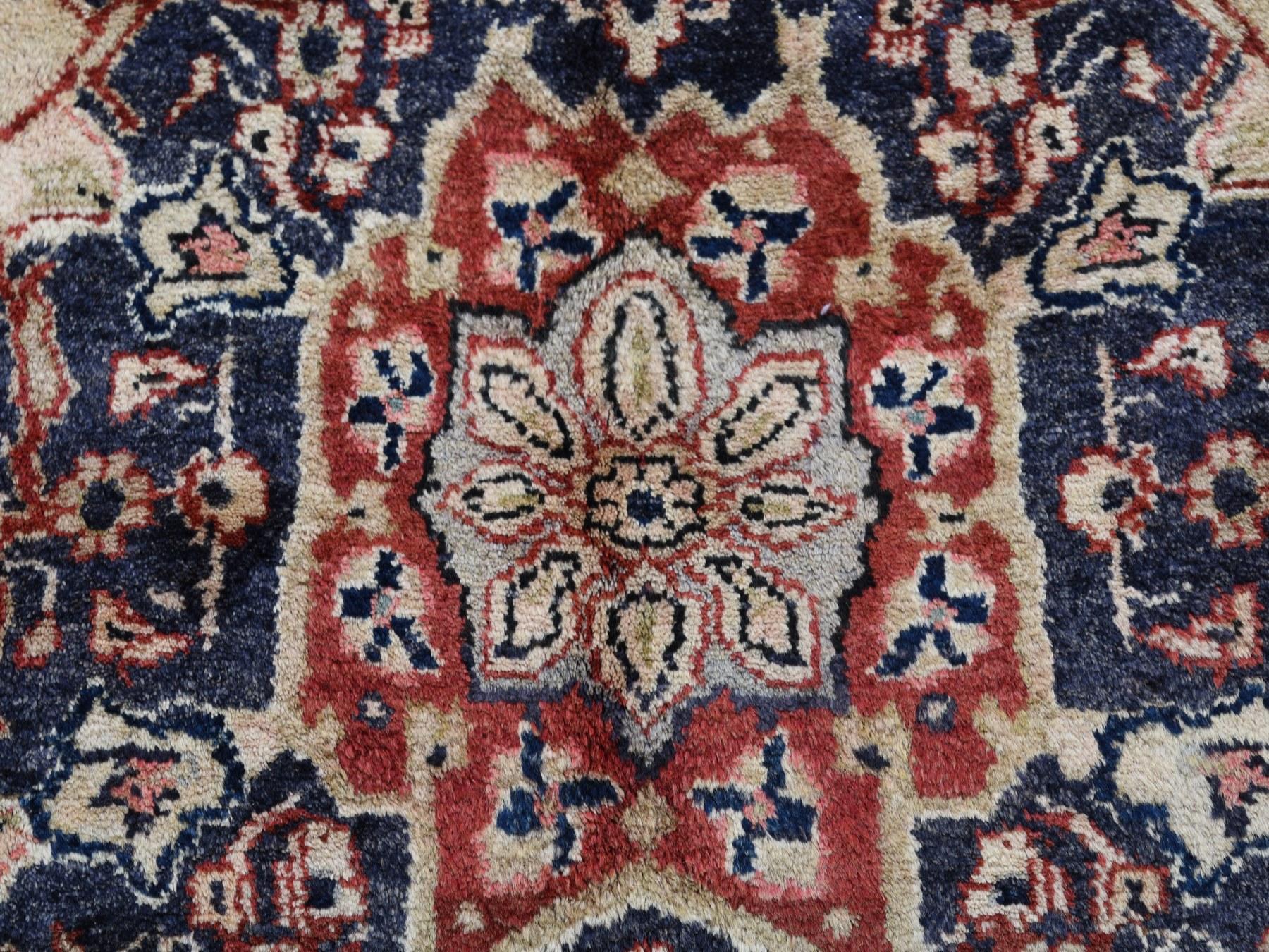 Gallery Size Vintage Persian Hamadan Camel Hair Pure Wool Hand Knotted Rug 2