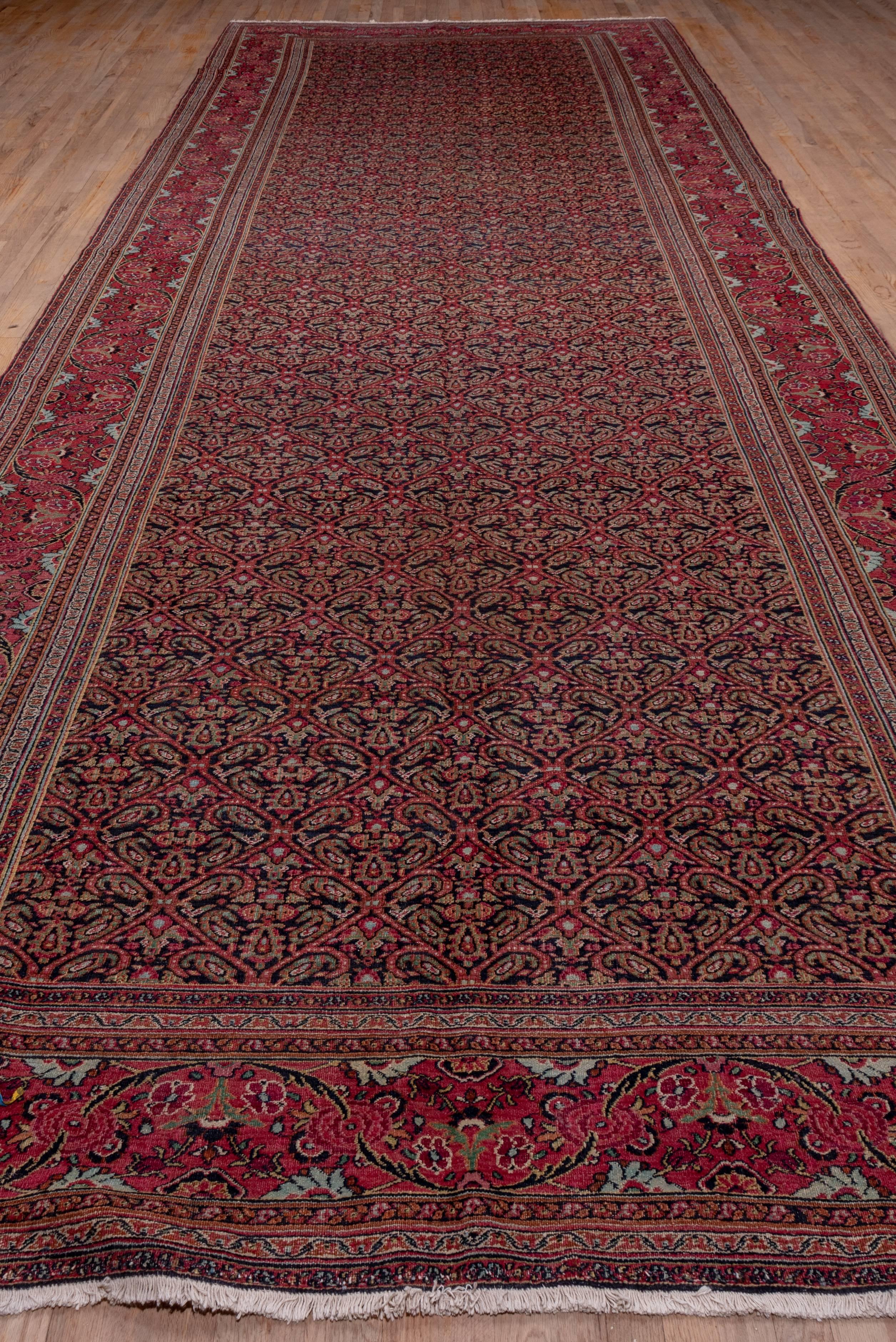 Persian Antique Khorassan Carpet, Red Field In Excellent Condition For Sale In New York, NY