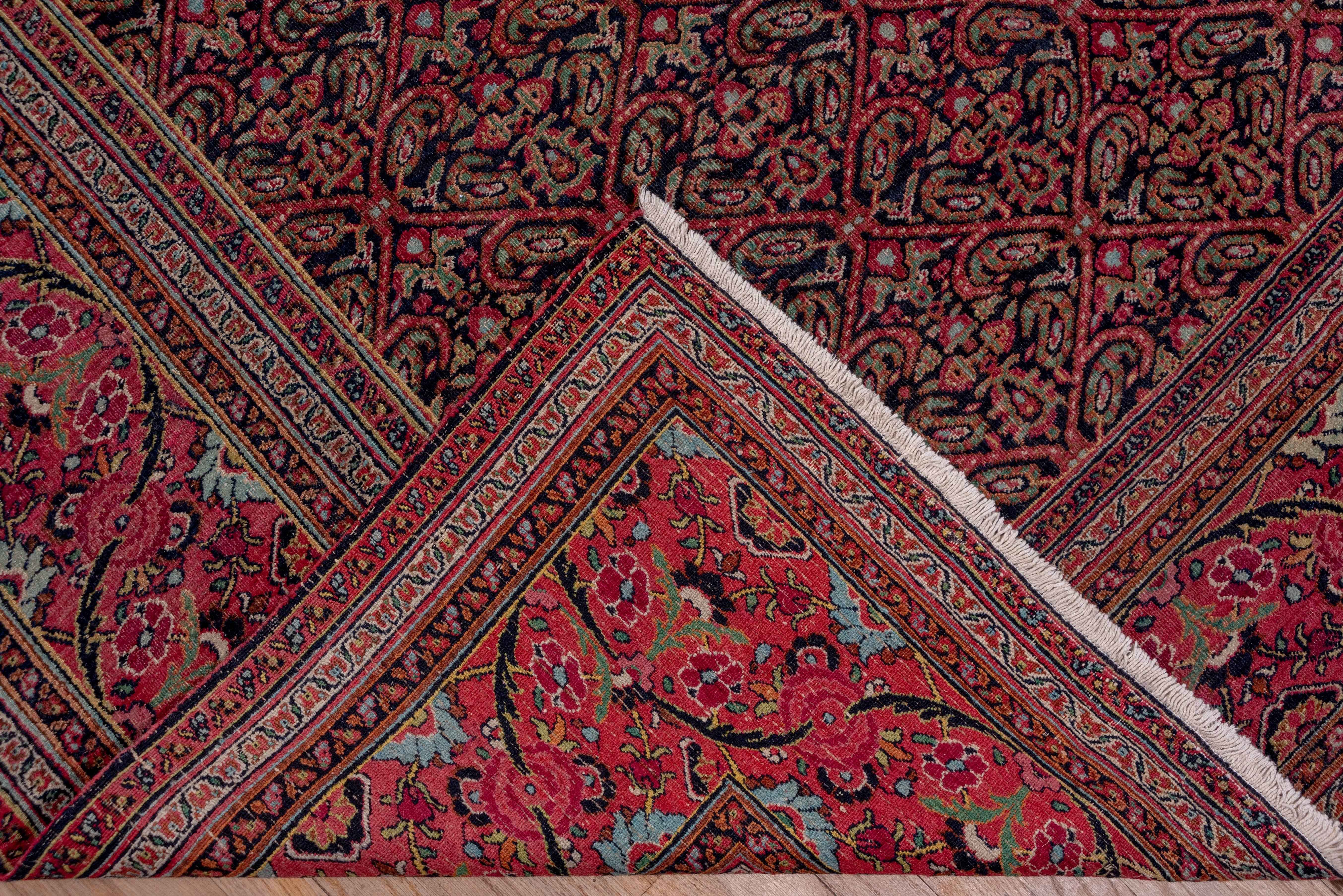 Wool Persian Antique Khorassan Carpet, Red Field For Sale