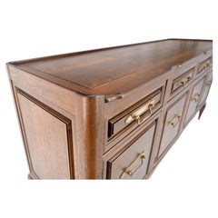 Gallery Top Solid Walnut Raised Panel Dovetail Drawers 66" Dresser Credenza MINT