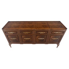Gallery Top Solid Walnut Raised Panel Dovetail Drawers 66" Dresser Credenza MINT