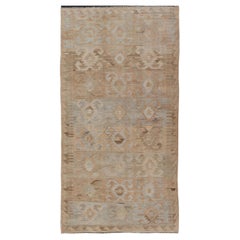 Gallery Turkish Vintage Flat-Weave Tribal Designed Kilim in Earthy Tones