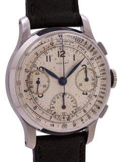 Gallet 3 Registers Chronograph Valjoux 71, circa 1940s