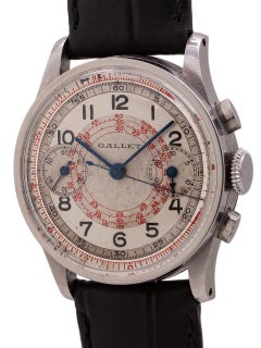 Gallet Millitary Style Chronograph Stainless Steel, circa 1940s