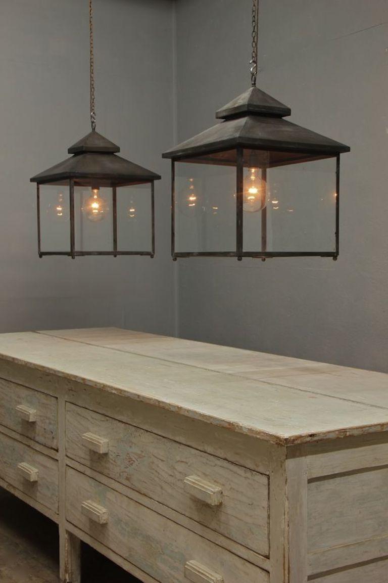 Galley Lantern, a Brass Lantern Inspired by the English Country House Kitchen In New Condition For Sale In Stamford, GB