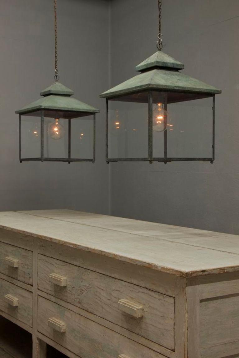 Galley Lantern, a Brass Lantern Inspired by the English Country House Kitchen For Sale 2