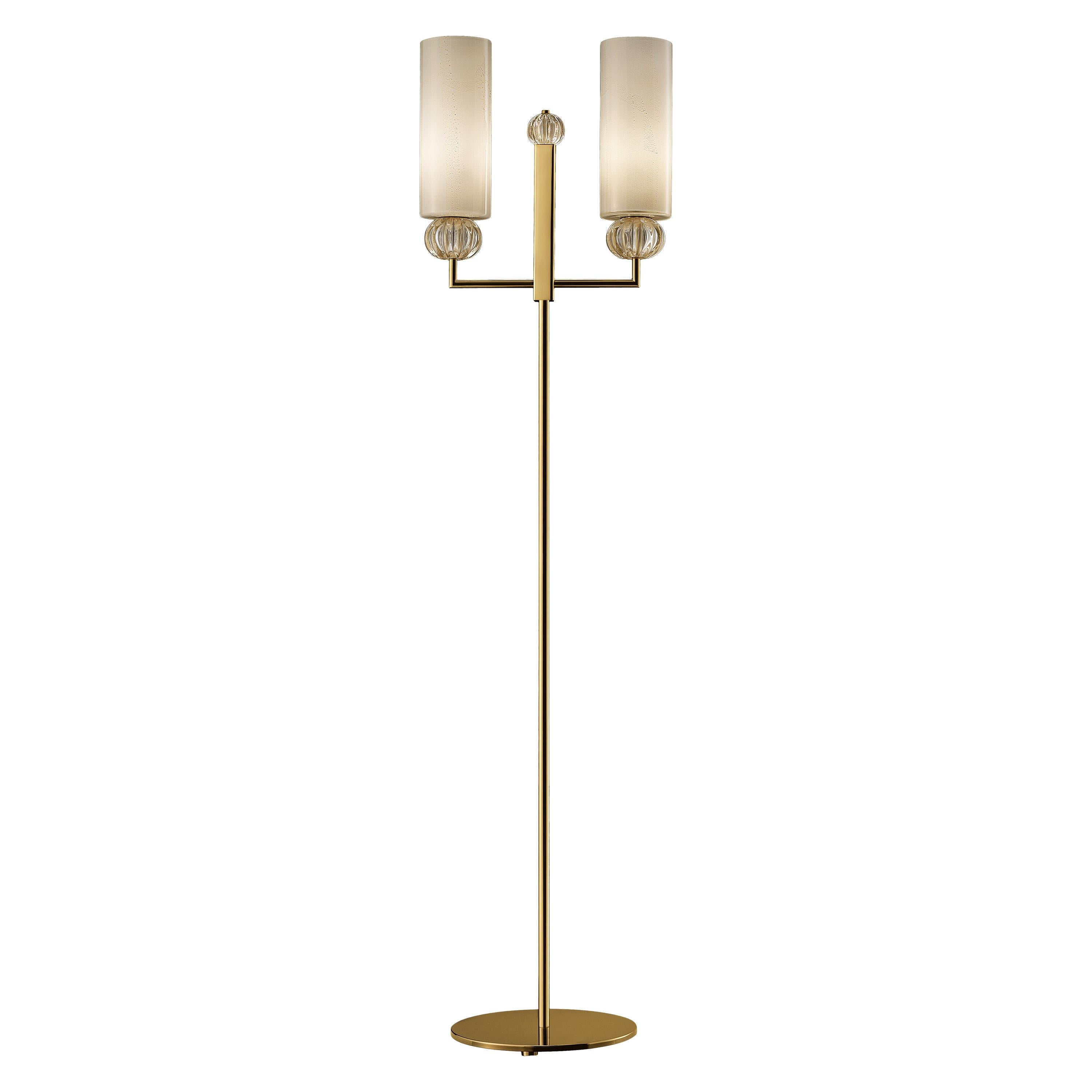 Gold (Beige Gold/Gold_OO) Gallia 5626 Floor Lamp in Glass, by Barovier&Toso