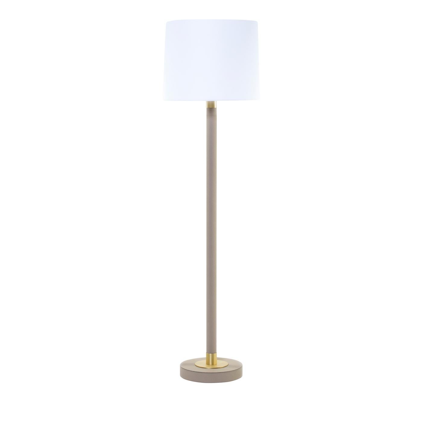 Italian Gallia Brass-Finished Floor Lamp For Sale