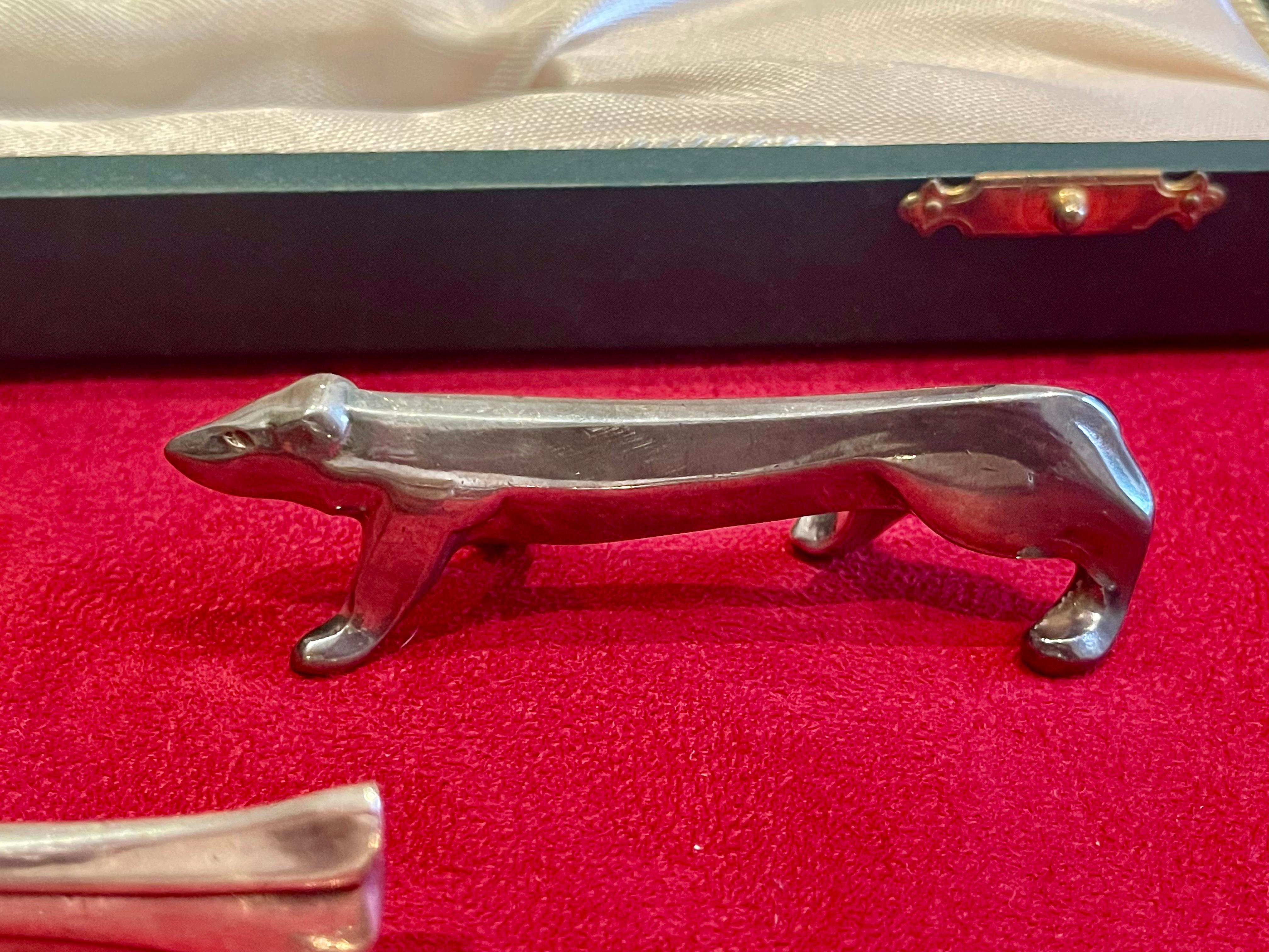 Plaqué argent Gallia & Christofle - Set de repose-couteaux 6 pièces en vente