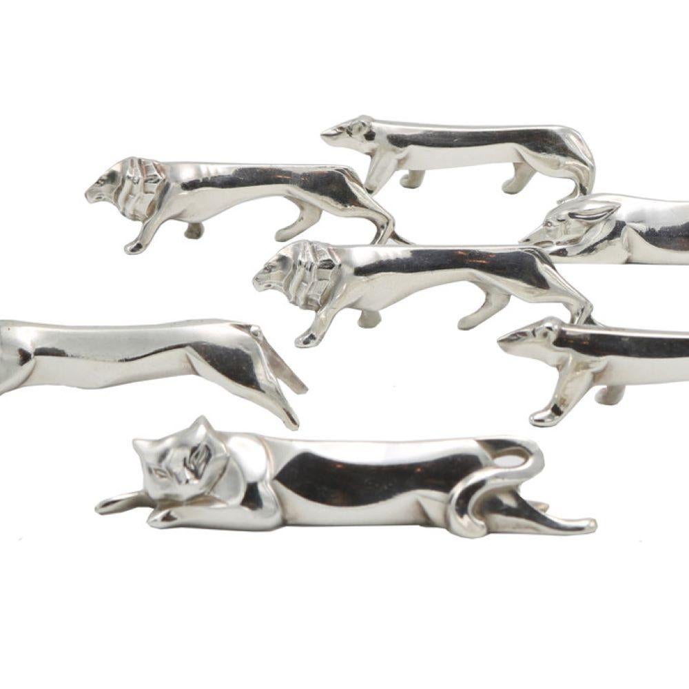 Set of twelve Art Deco period knife rests from France circa 1930. By 