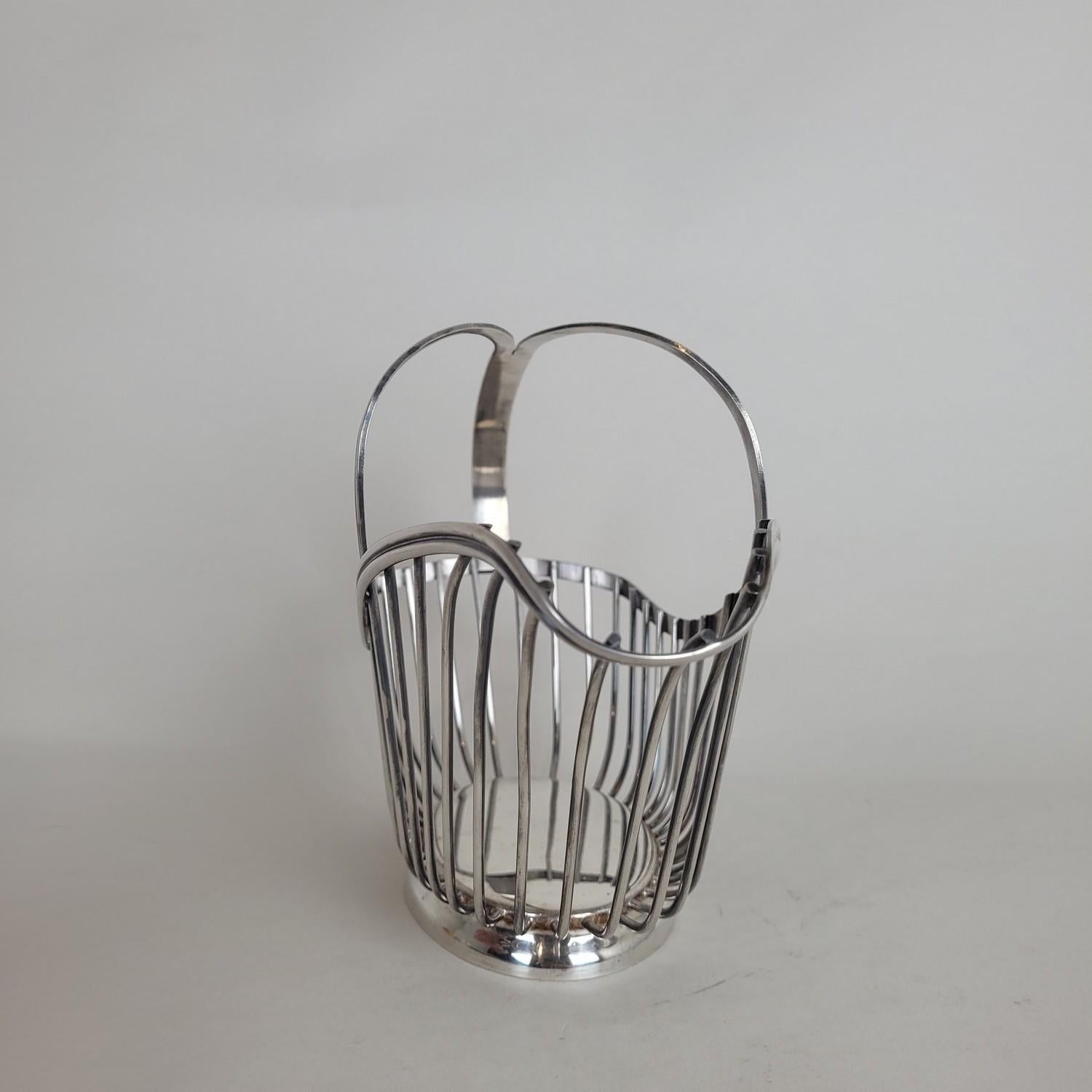 Silvered Gallia / Christofle, Silver Plated Bottle Holder, 20th Century
