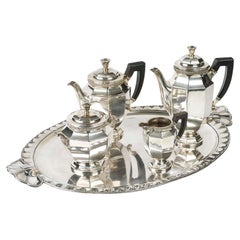 Service à thé ou à café Gallia en métal argenté.