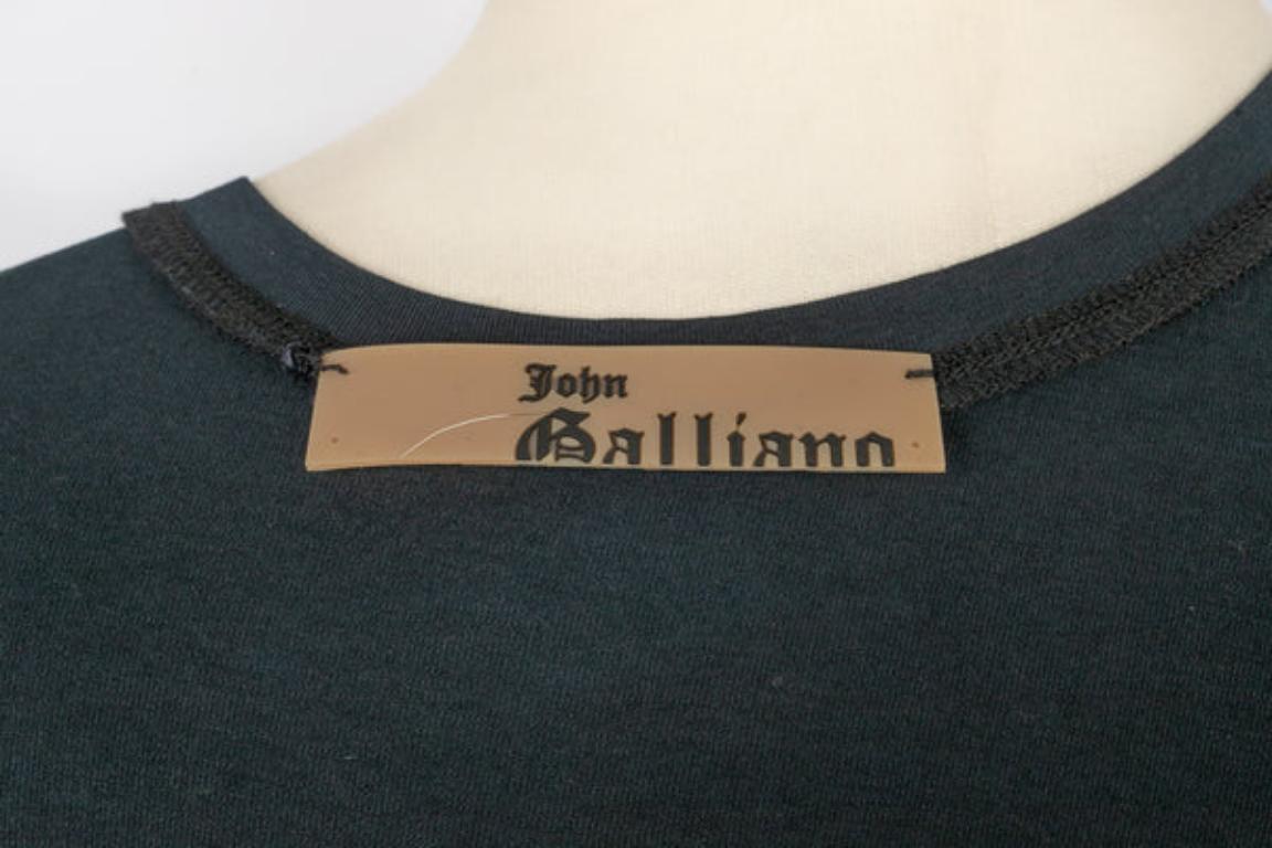 Galliano Black Cotton Jewelry Top For Sale 3