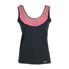 Galliano - Top en coton noir pour bijoux