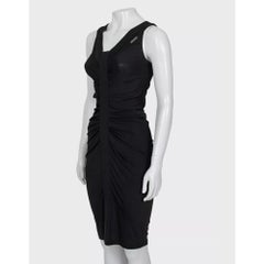 Galliano Black Draped Bodycon Mini Dress - Size XS