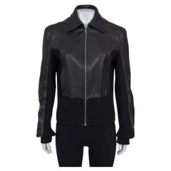 Galliano Black Embroidered Leather Jacket EU34/XS
