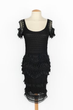 Galliano black mesh dress