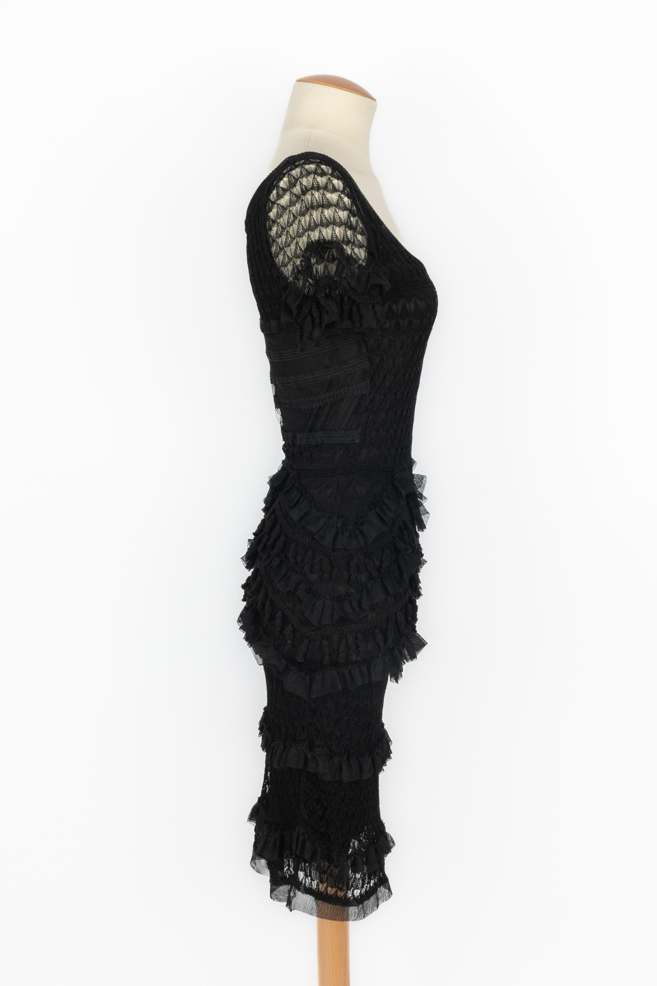Galliano Schwarzes Netzkleid im Zustand „Hervorragend“ im Angebot in SAINT-OUEN-SUR-SEINE, FR