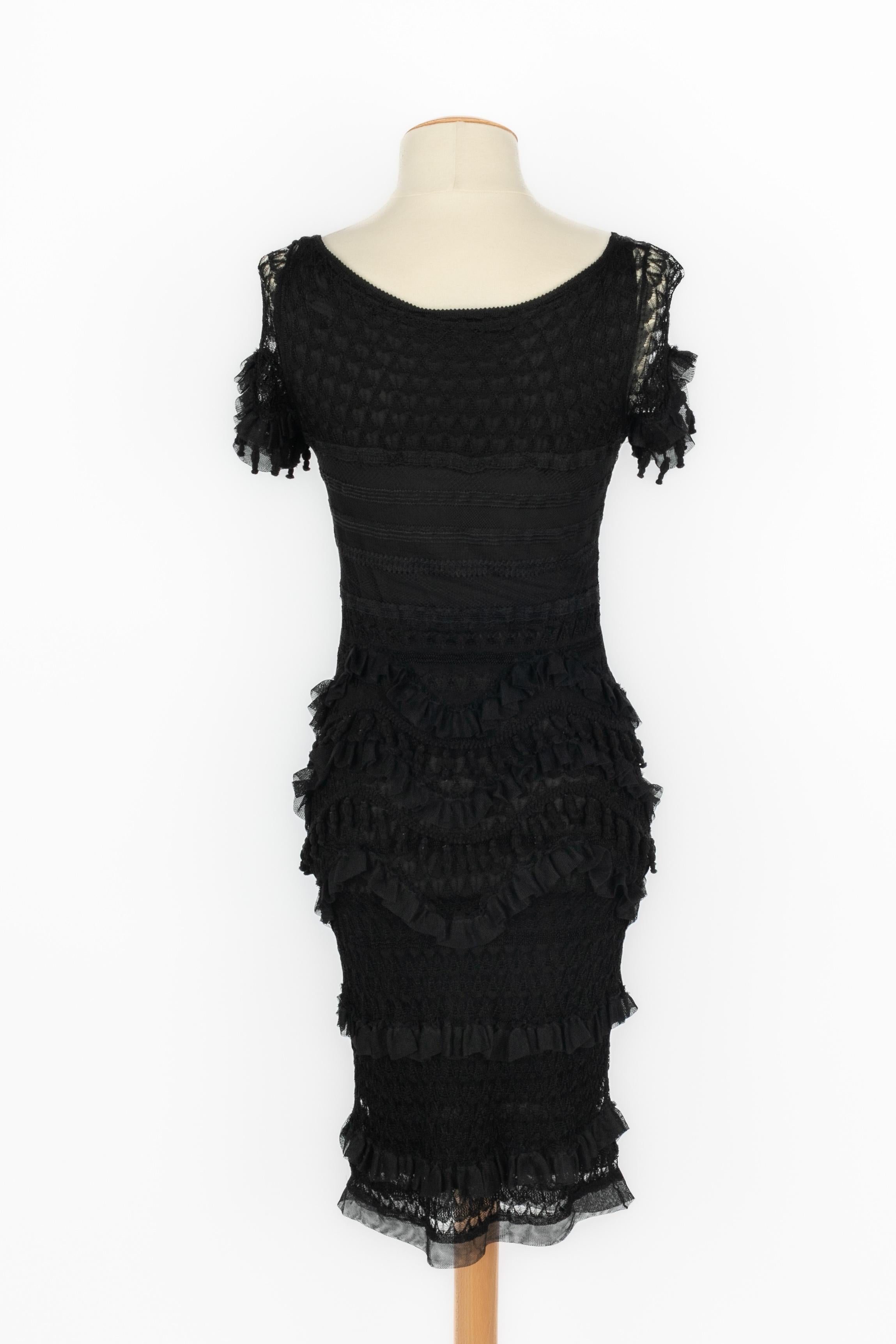 Galliano Schwarzes Netzkleid Damen im Angebot
