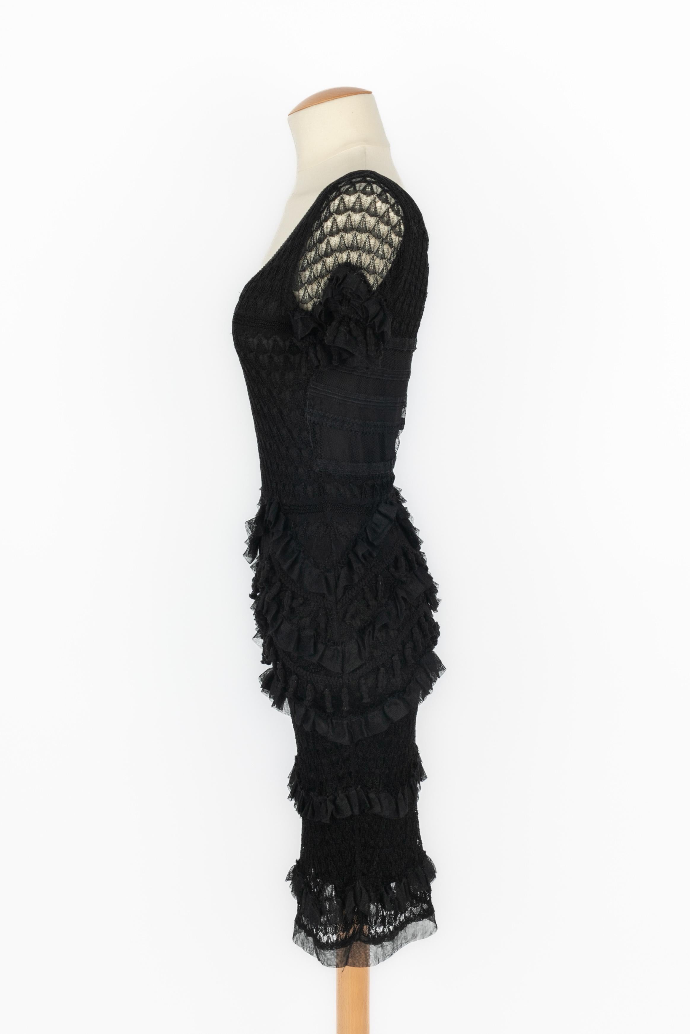 Galliano Schwarzes Netzkleid im Angebot 1