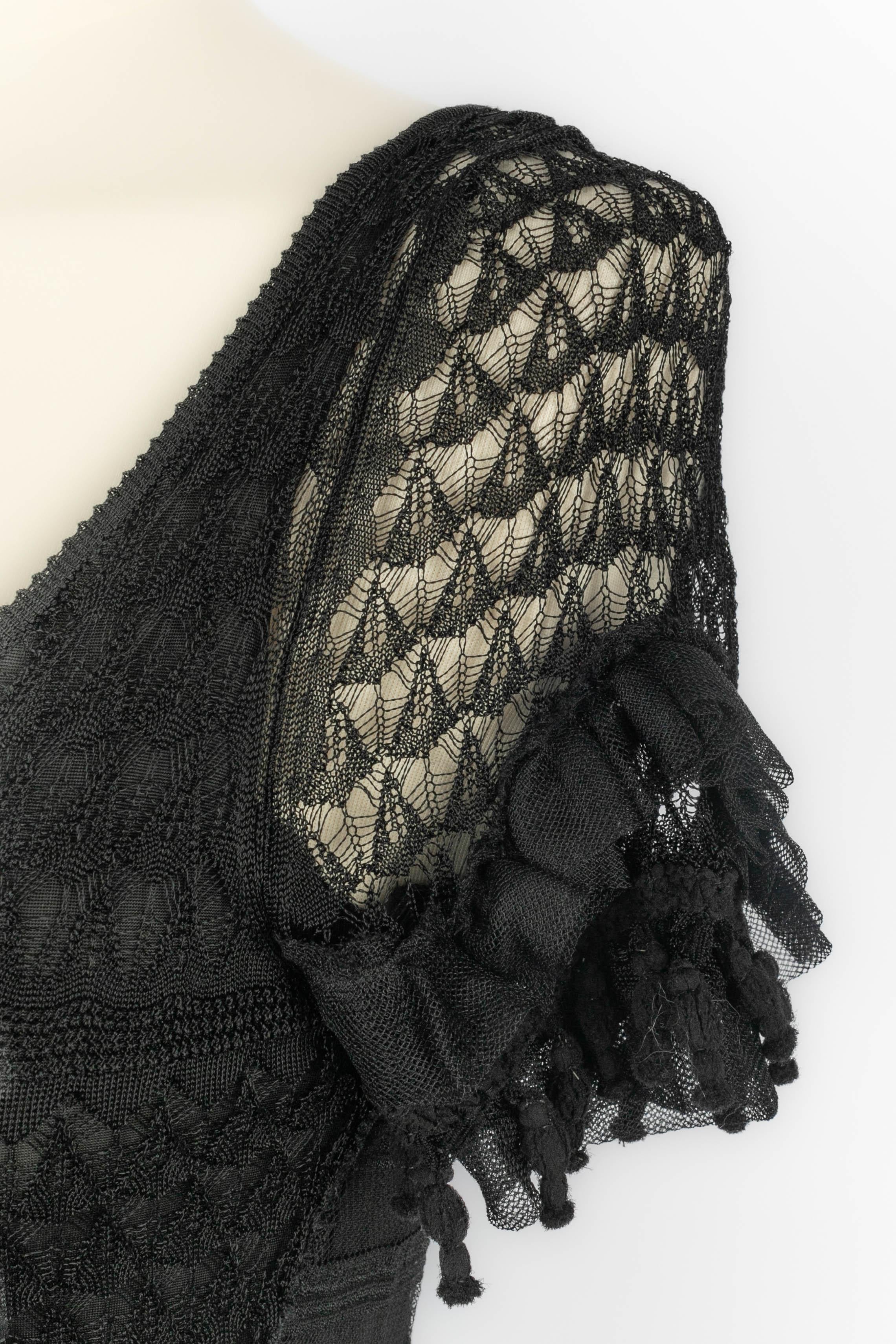 Galliano Schwarzes Netzkleid im Angebot 2