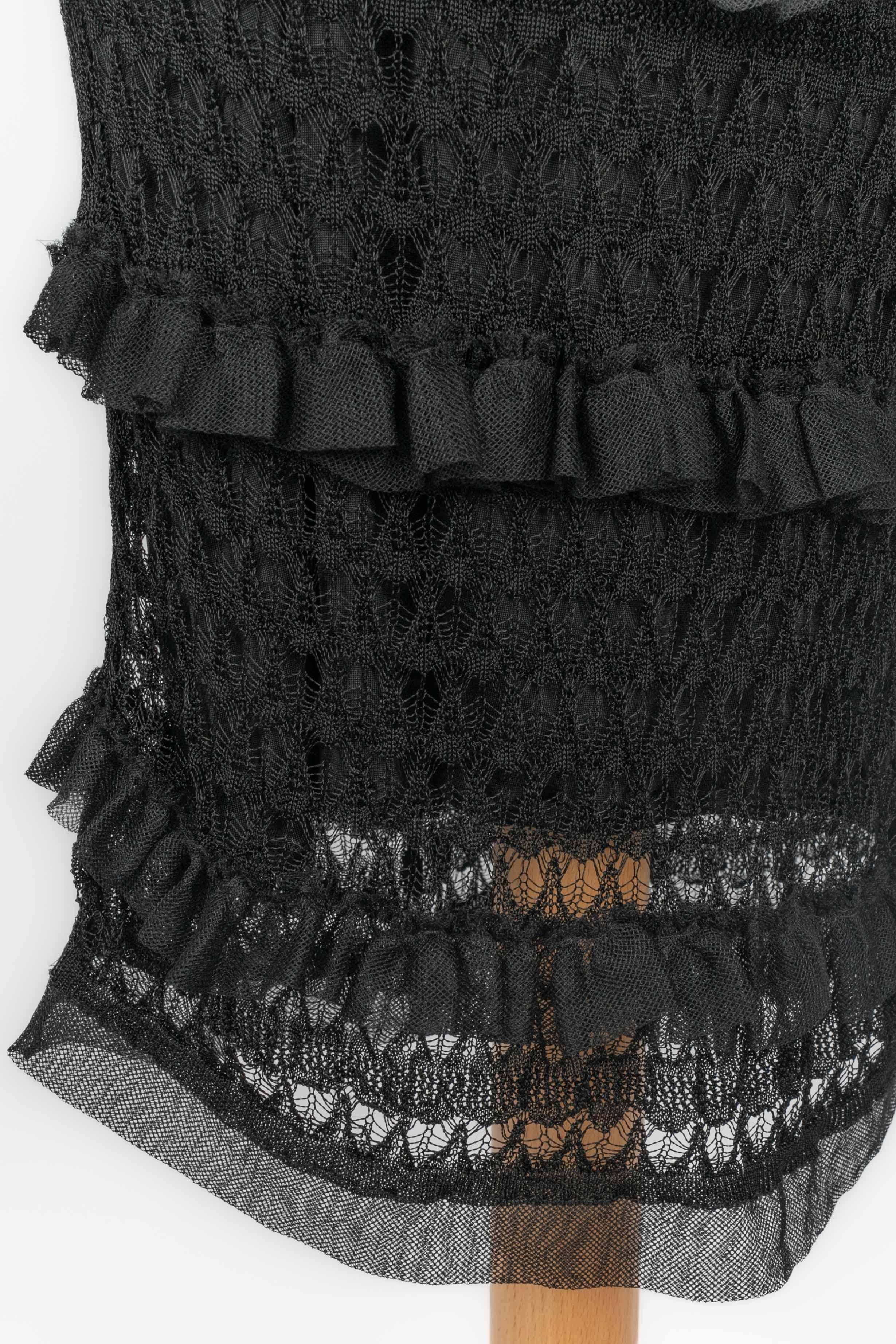 Galliano Schwarzes Netzkleid im Angebot 4
