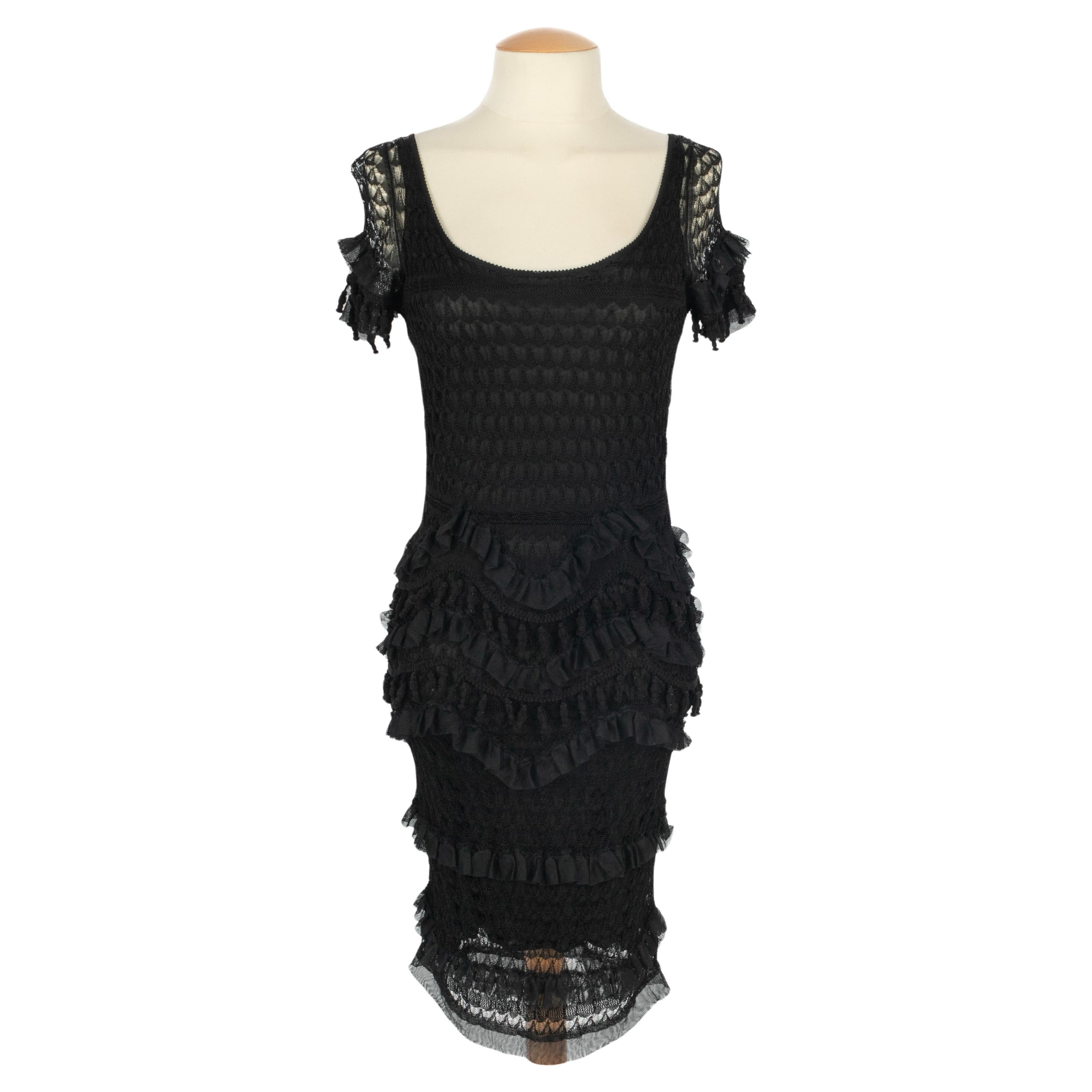Galliano black mesh dress