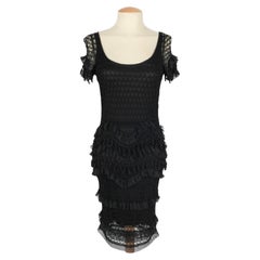 Galliano black mesh dress