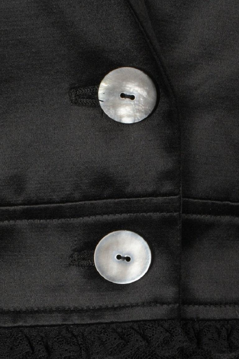 Galliano Giacca in raso nero con colletto in pizzo, 2001 in vendita 2