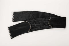 Galliano Black Satiny Fabric Belt
