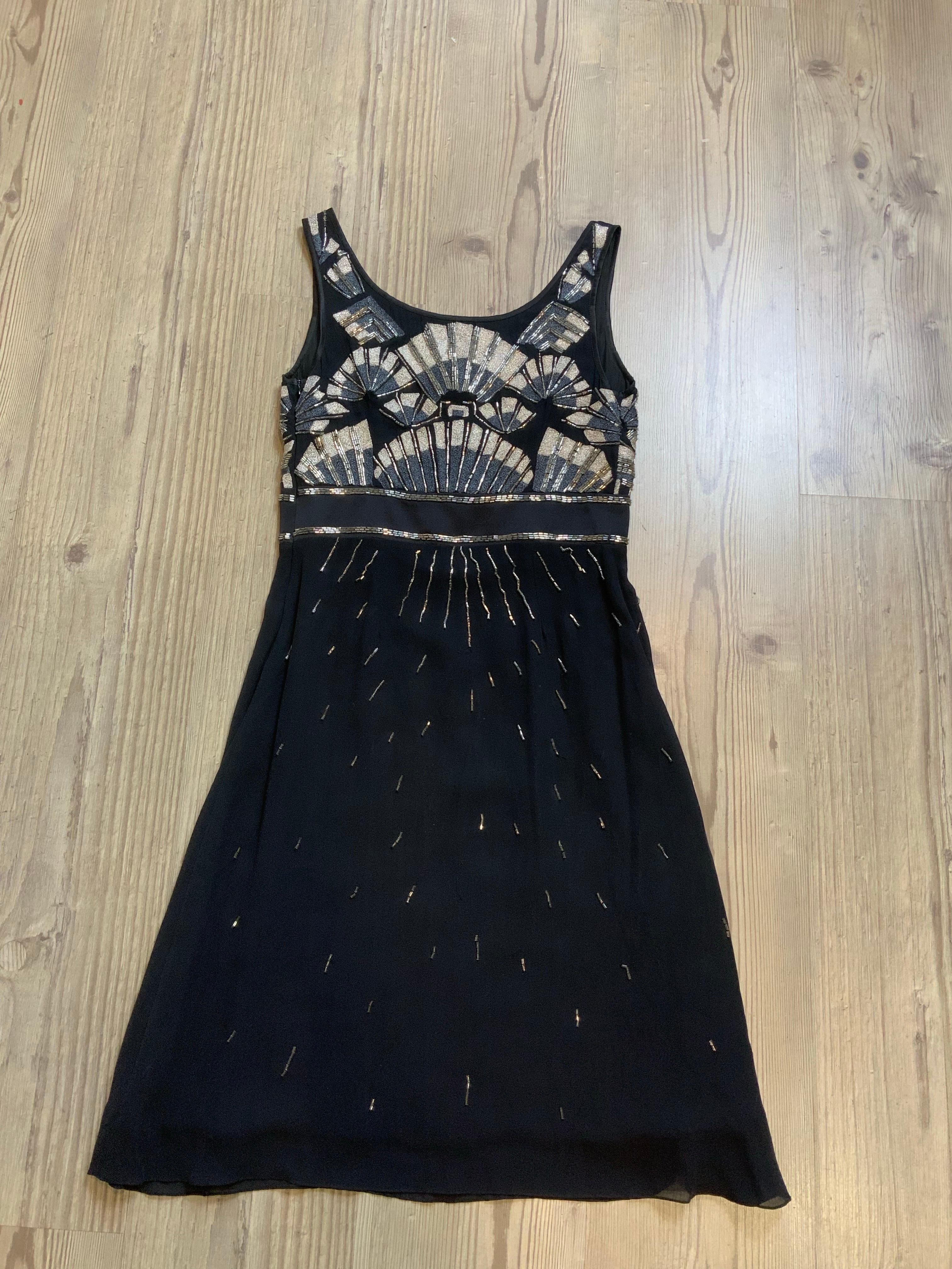 Women's or Men's Galliano Black silk and sequins mini Dress For Sale